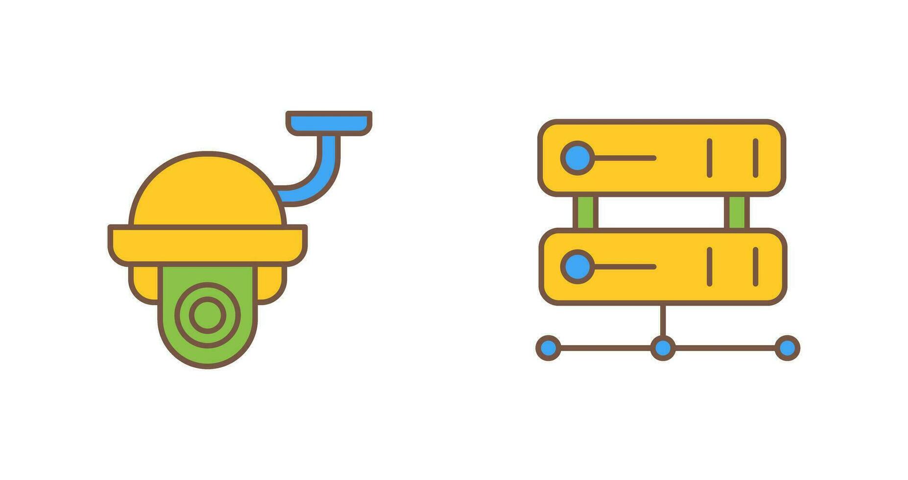 Security Camera and Server Icon vector