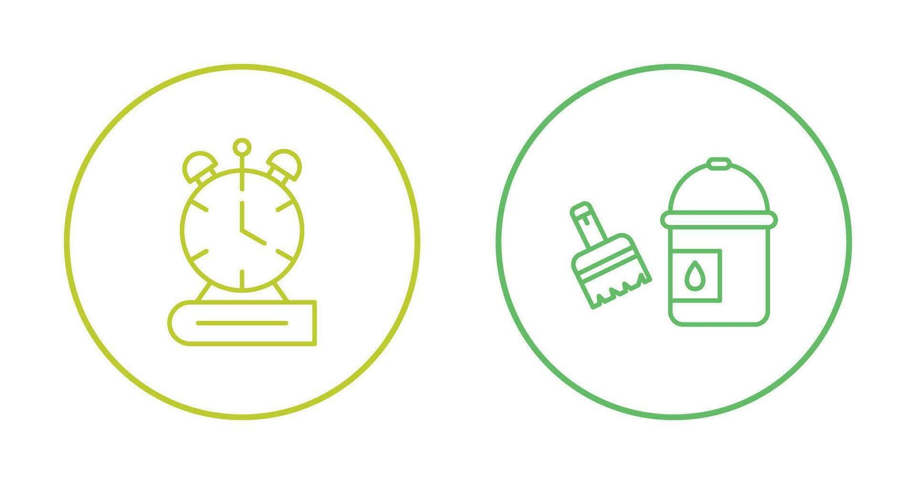 Paint Brush and Alarm Clock Icon vector