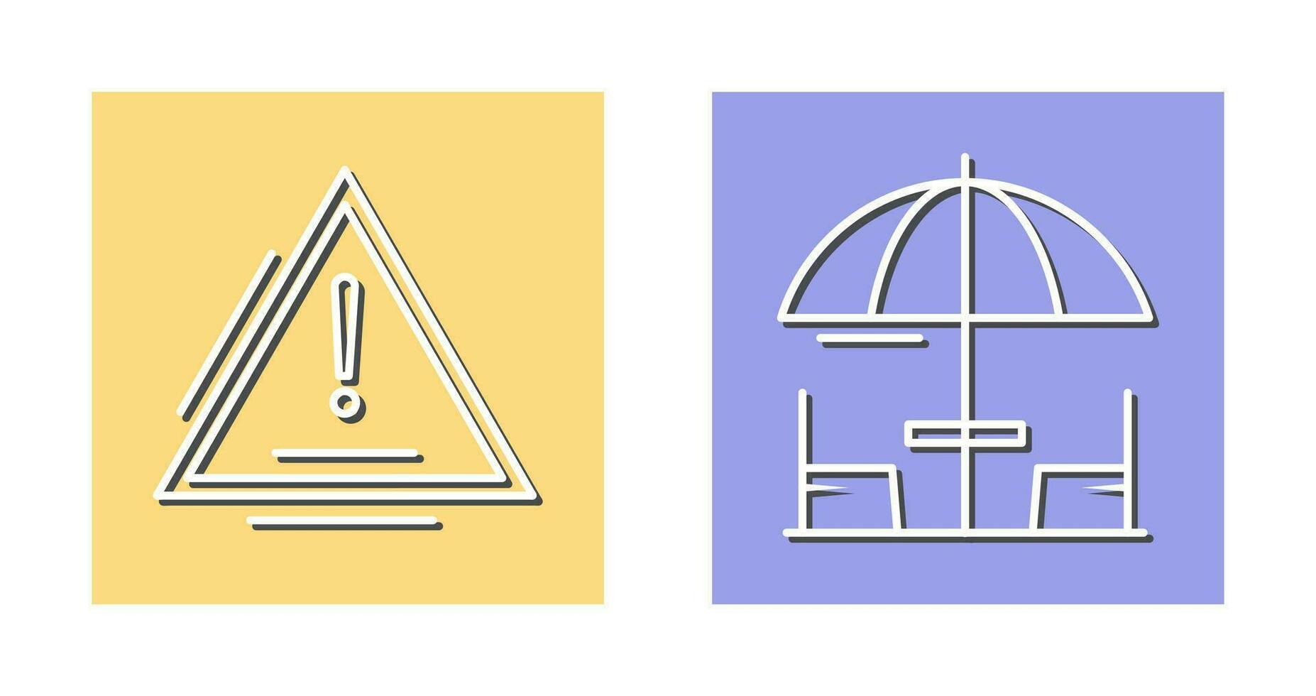 Warning and Umbrella Icon vector