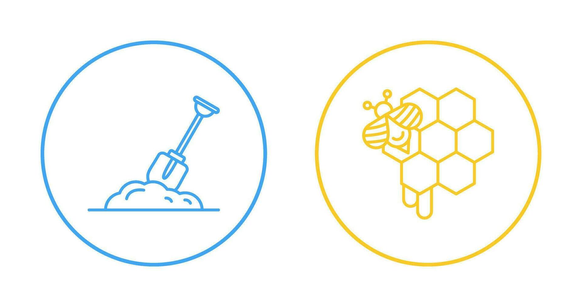 Digging and Honeycomb Icon vector