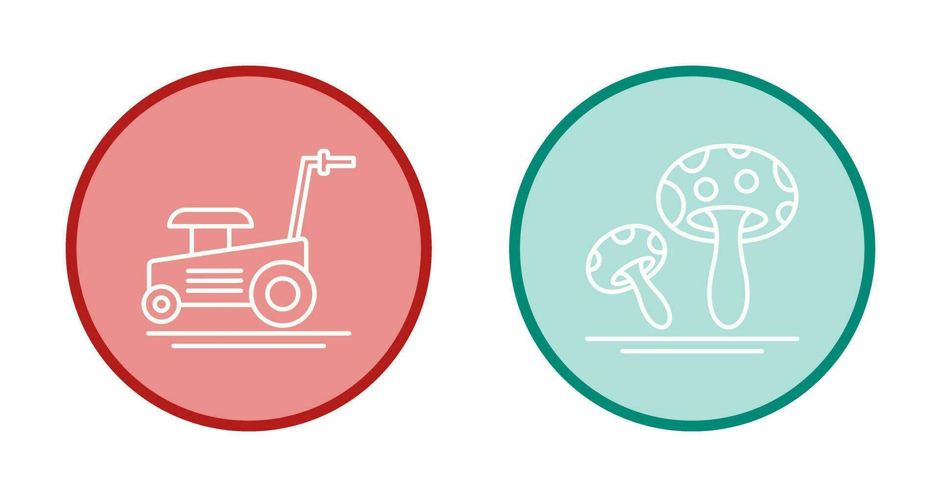 Lawn Mower and Mushroom Icon vector