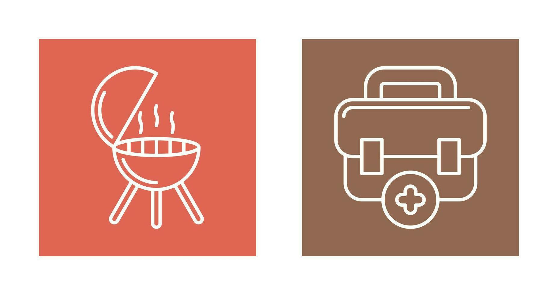 Bbq and First Aid Icon vector