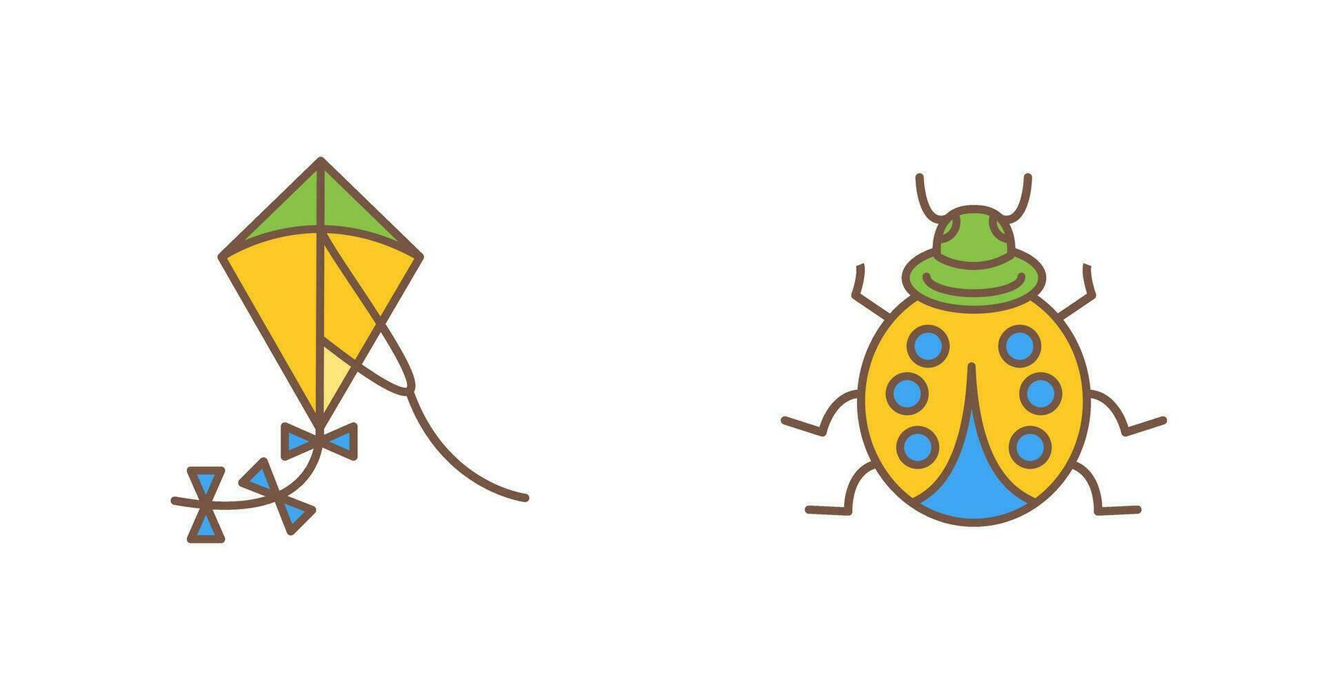 Kite and Ladybug Icon vector