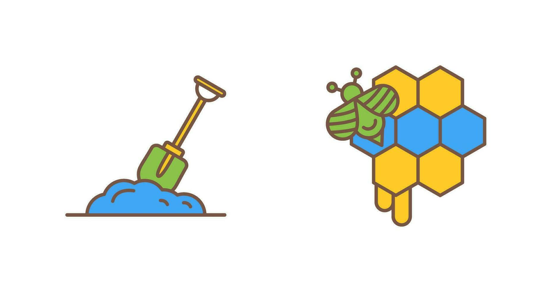 Digging and Honeycomb Icon vector