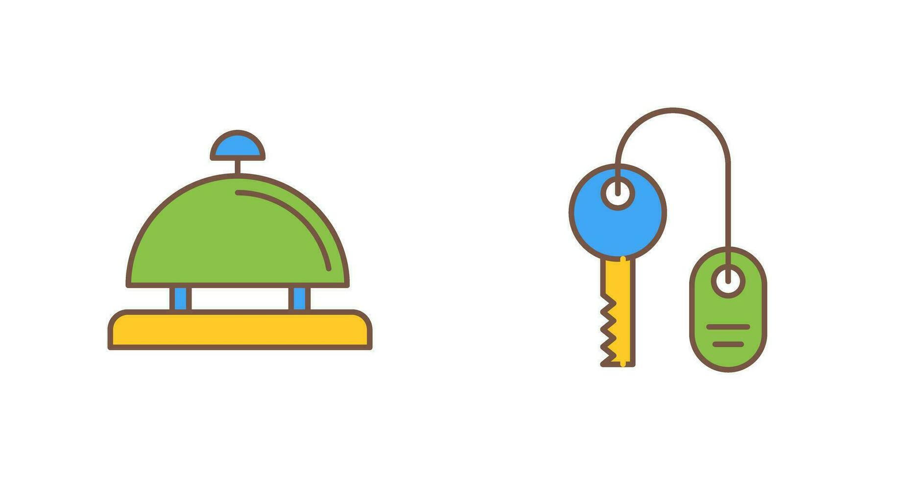 Room key and Desk Bell Icon vector