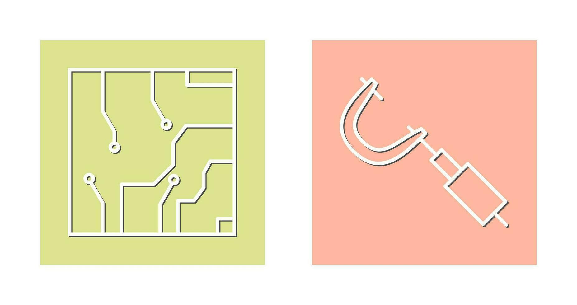 Electrical circuit and Micrometer Icon vector