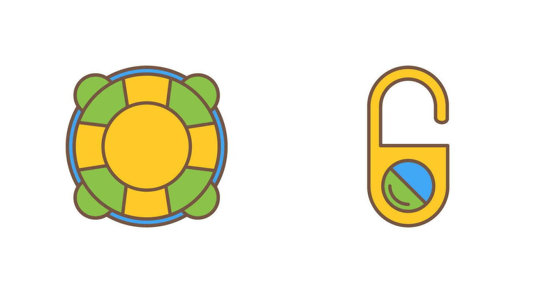 Life Preserver and Do Not Disturb Icon vector