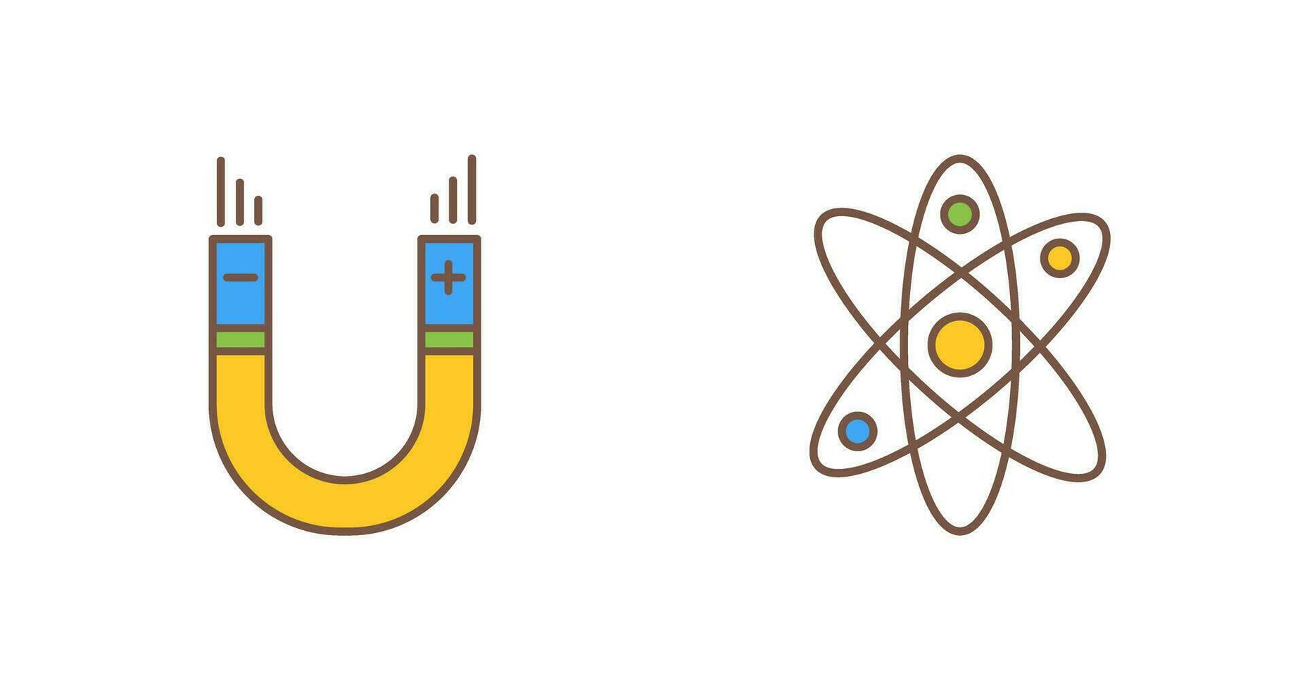 Atom and Magnet,attraction Icon vector