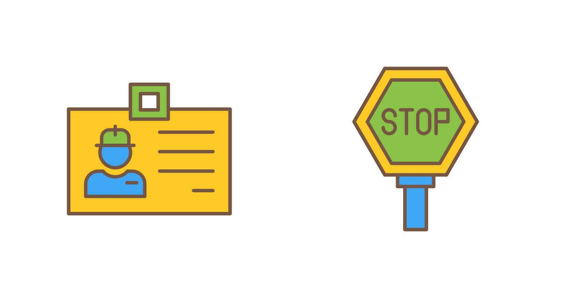 Identity Card and Stop Sign Icon vector
