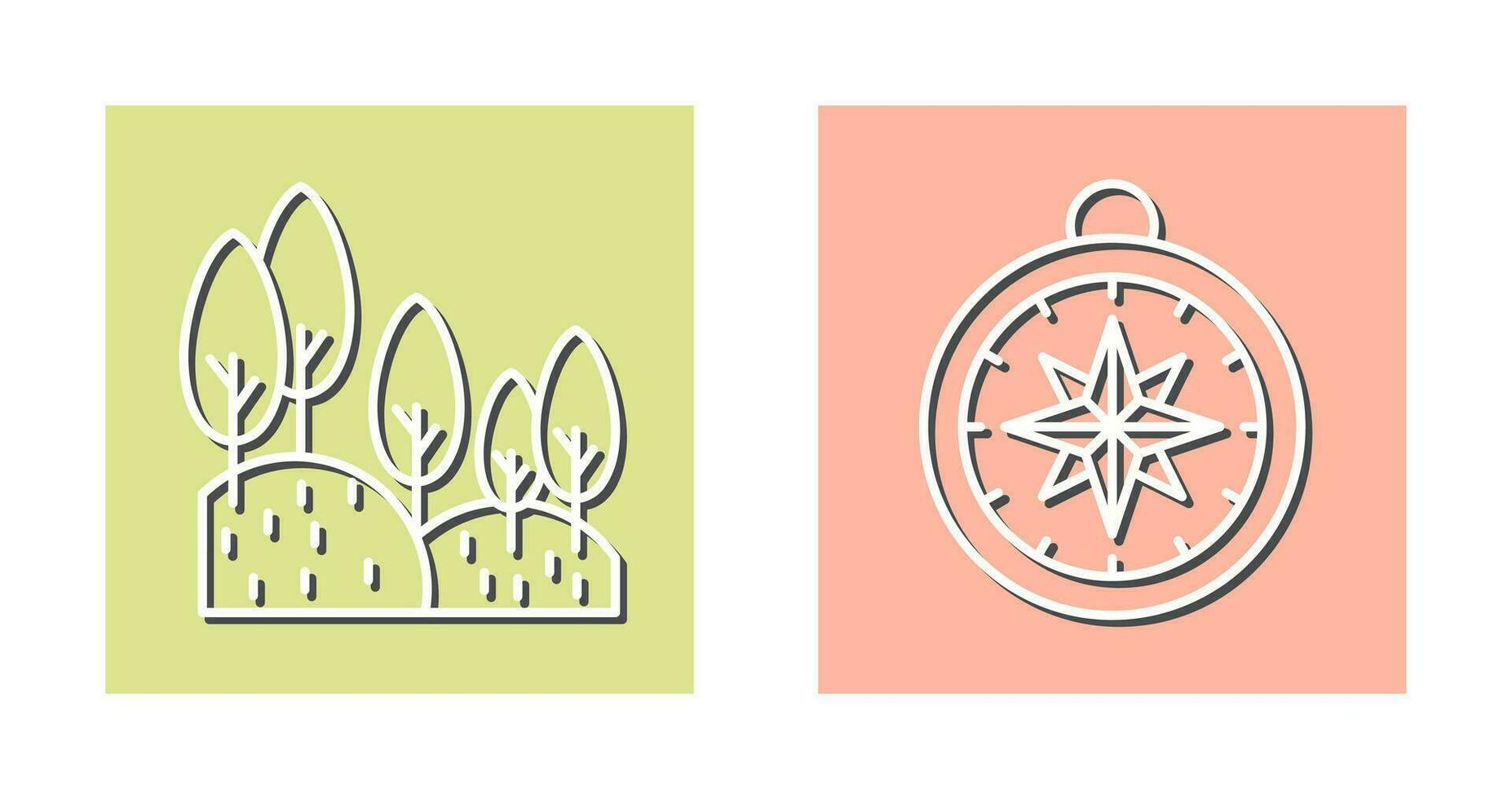 Forest and Compass Icon vector