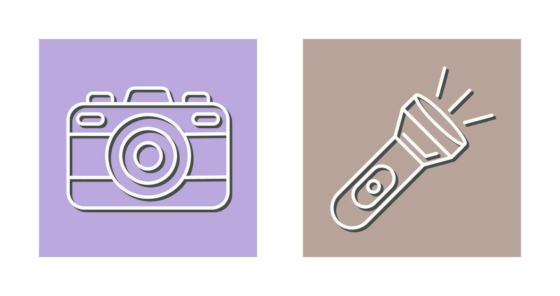 Camera and Flash Light Icon vector