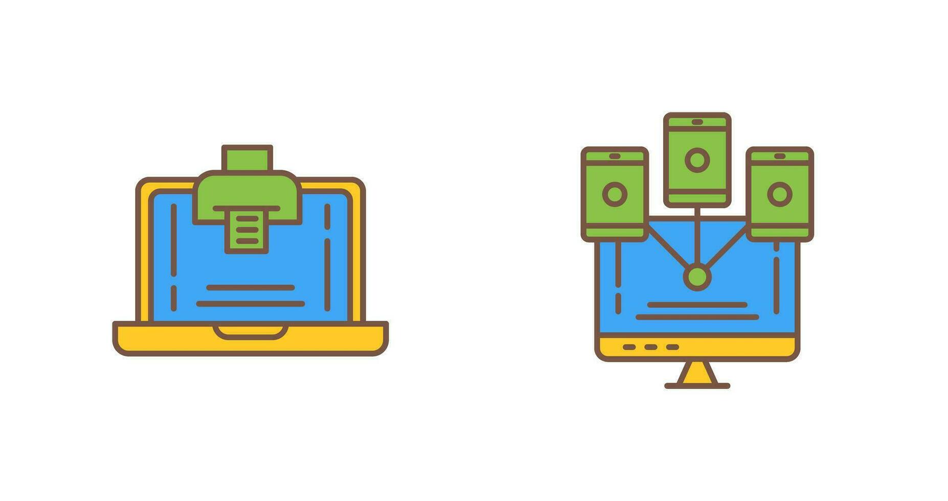 Print and Computer  Icon vector