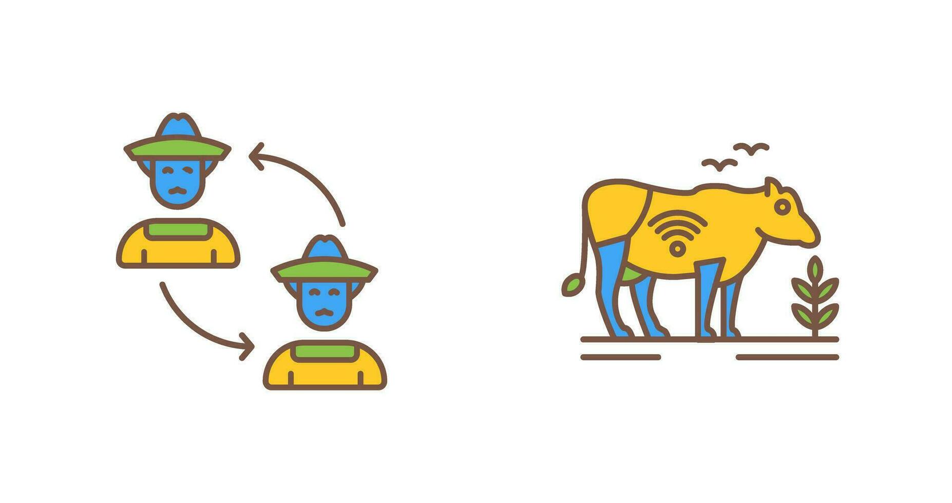 Connect and Cattle Icon vector