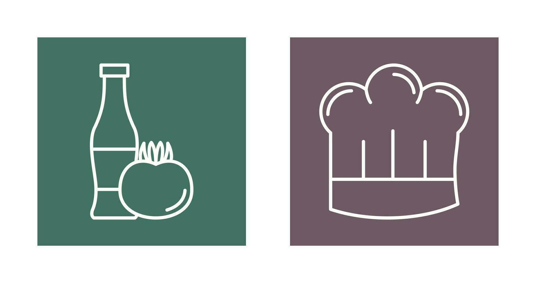 Tomato ketchup and Chef Hat Icon vector