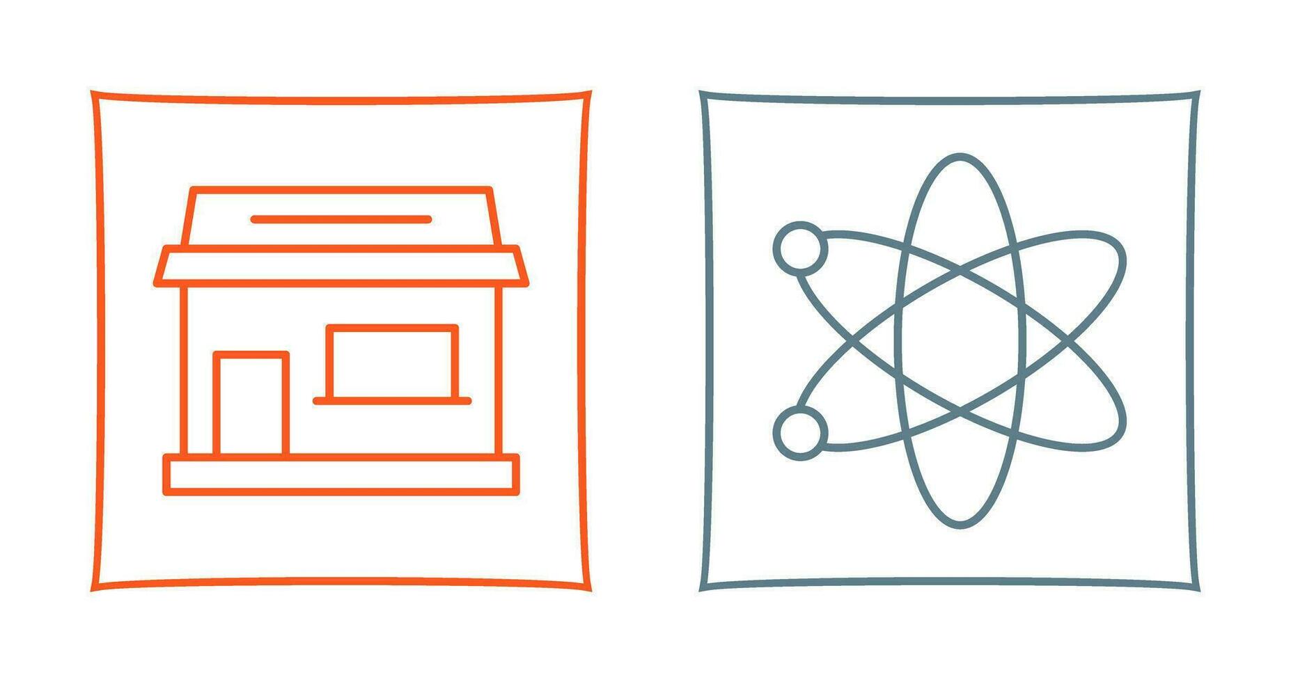 Shop and Atom Icon vector