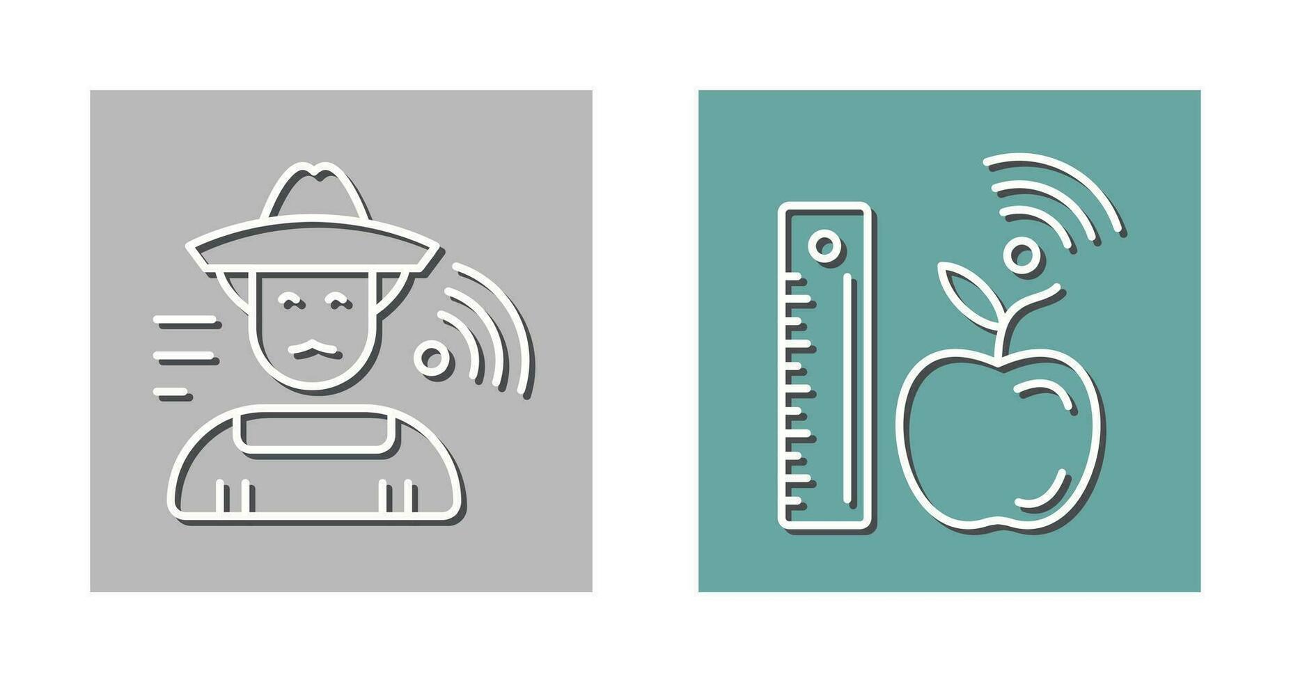 Farmer and Measure and Measure Icon vector