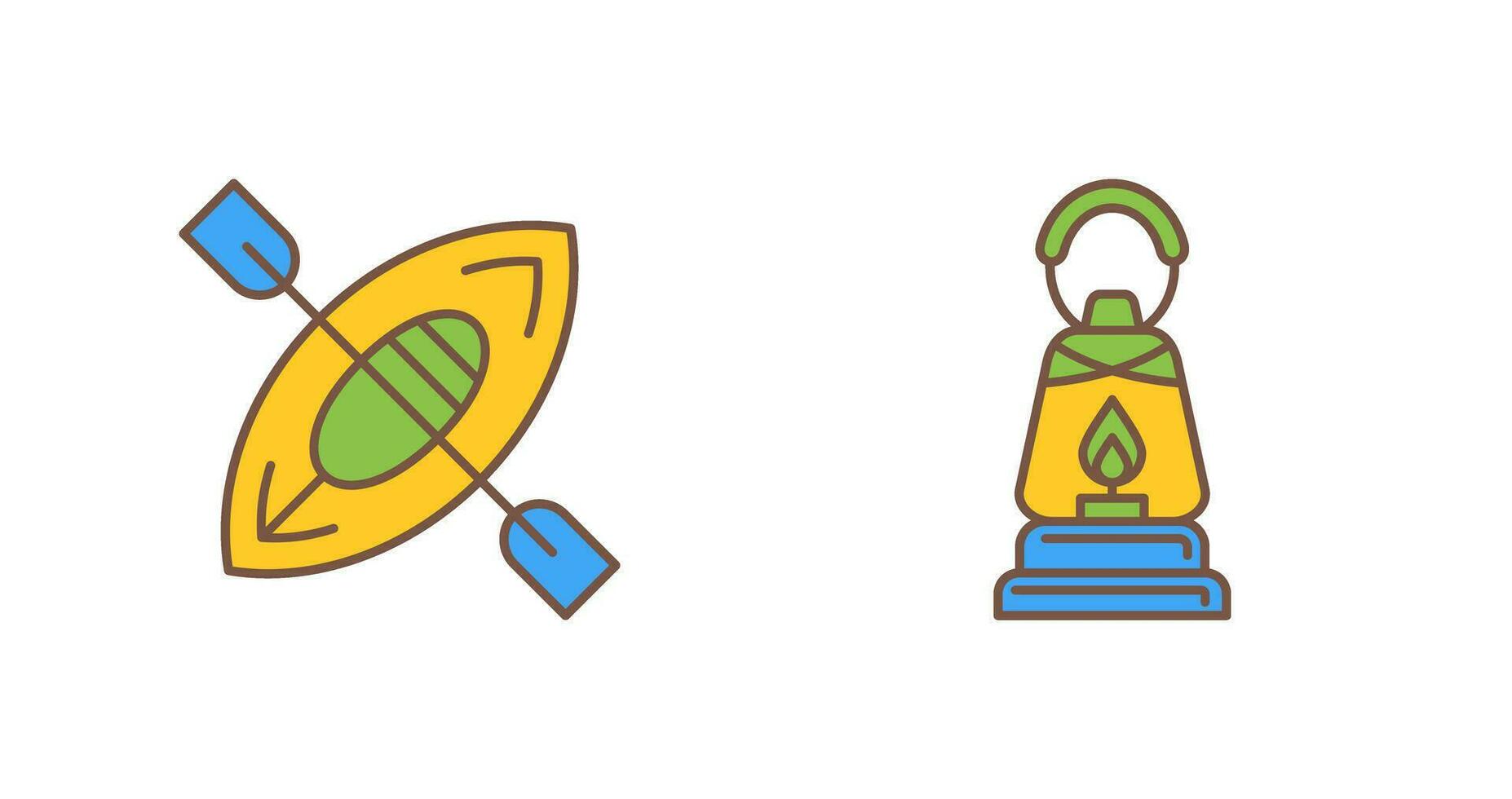 Kayak and Lamp Icon vector