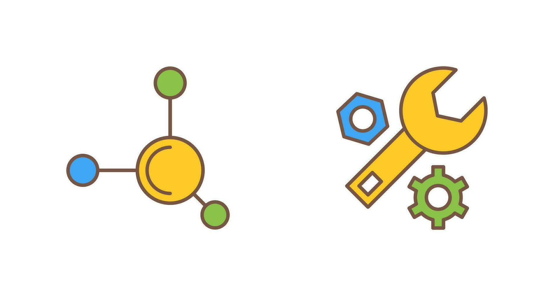 Molecule and Wrench Icon vector