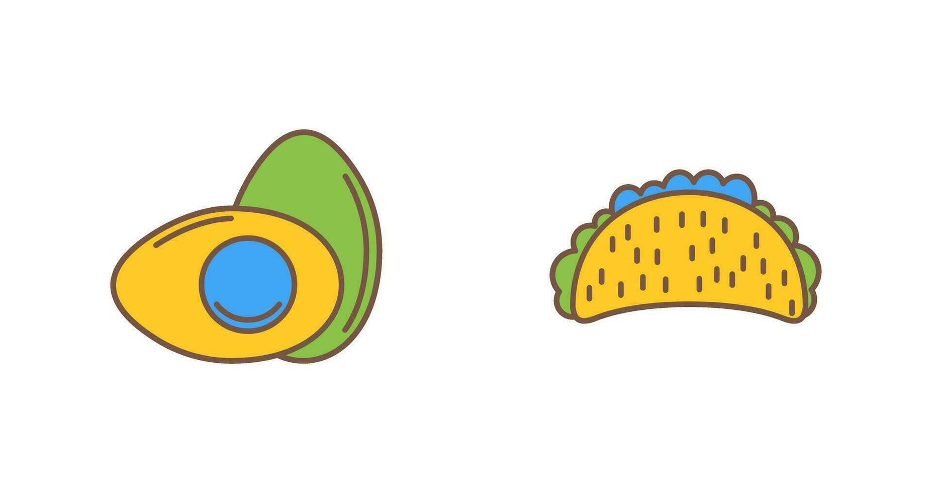 huevo y tacos icono vector