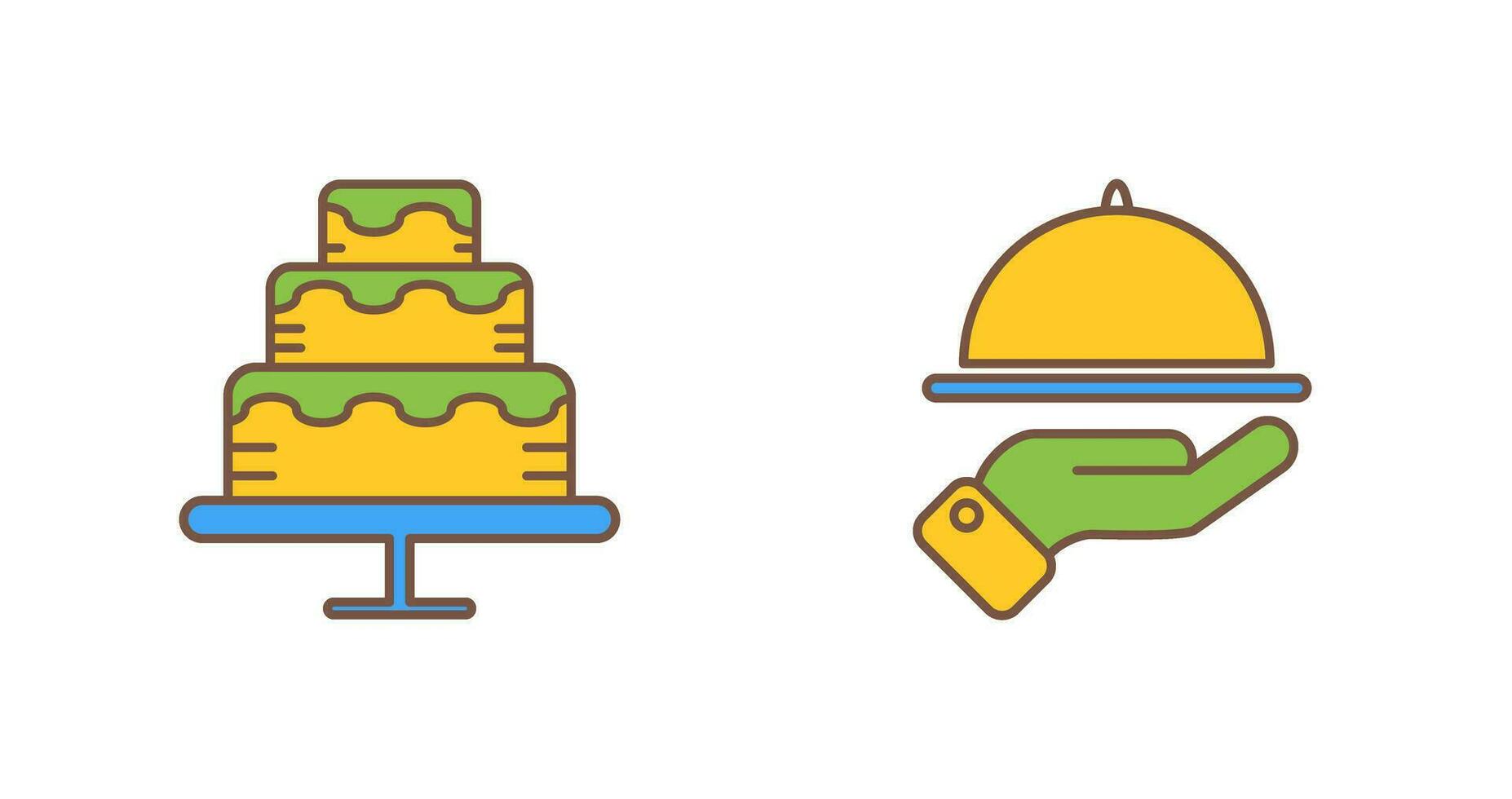 Waiter and Cake Icon vector