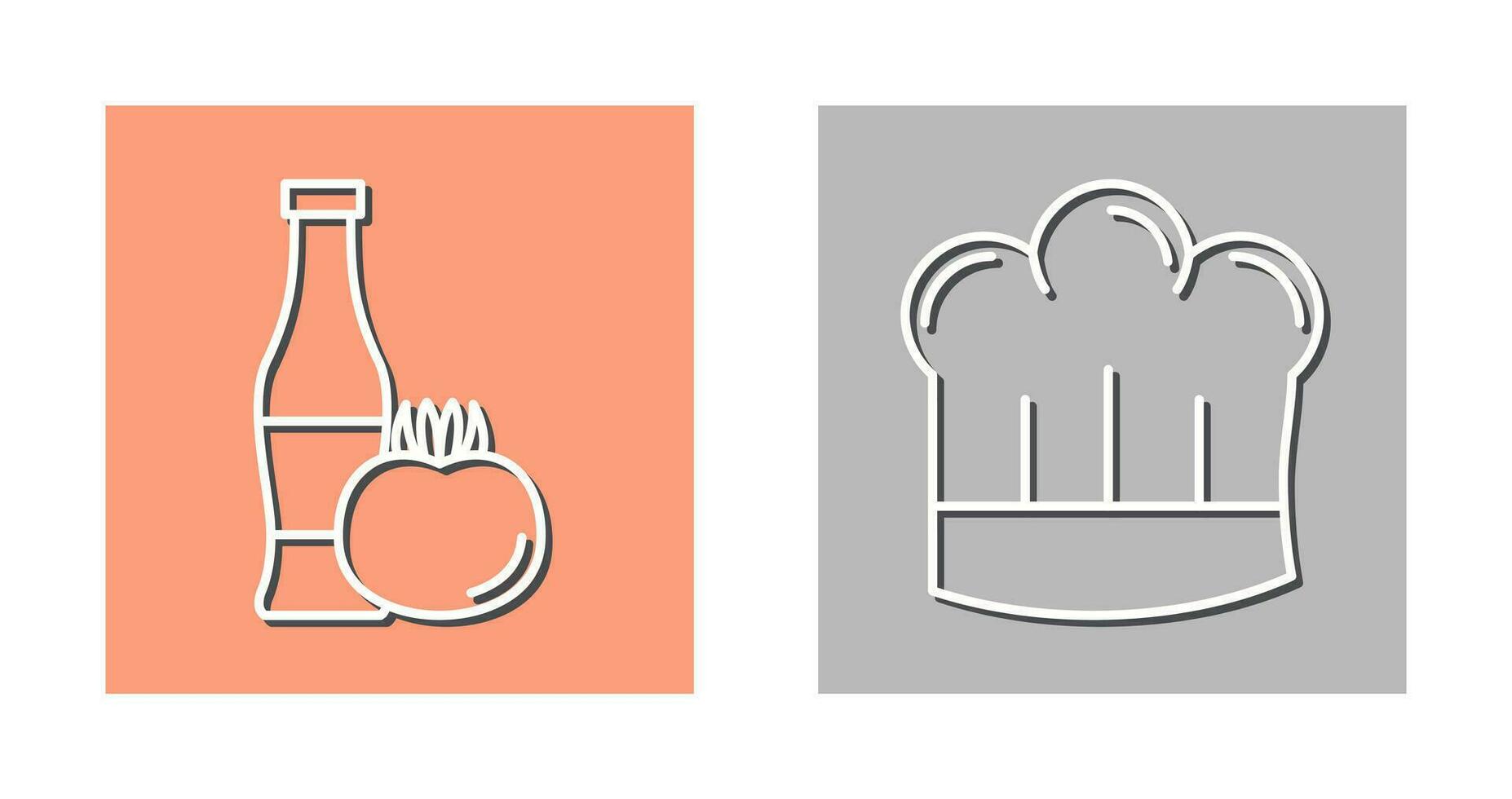 Tomato ketchup and Chef Hat Icon vector