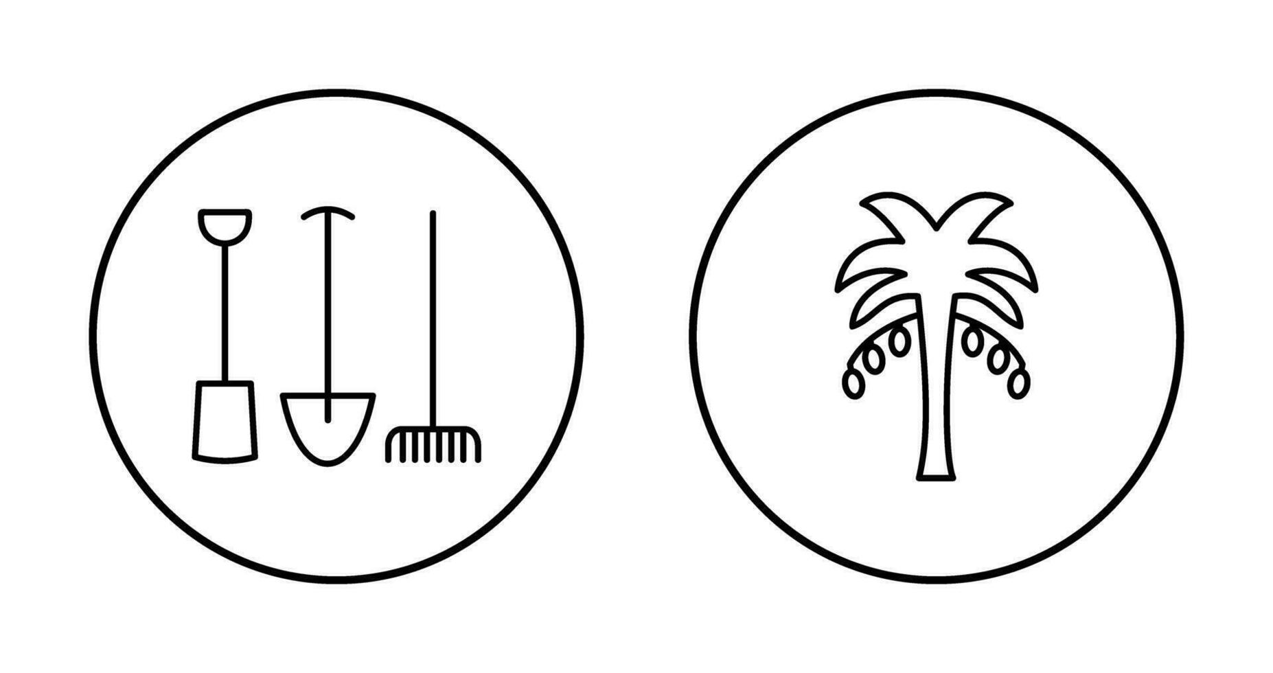 Gardening Tools and Palm tree Icon vector