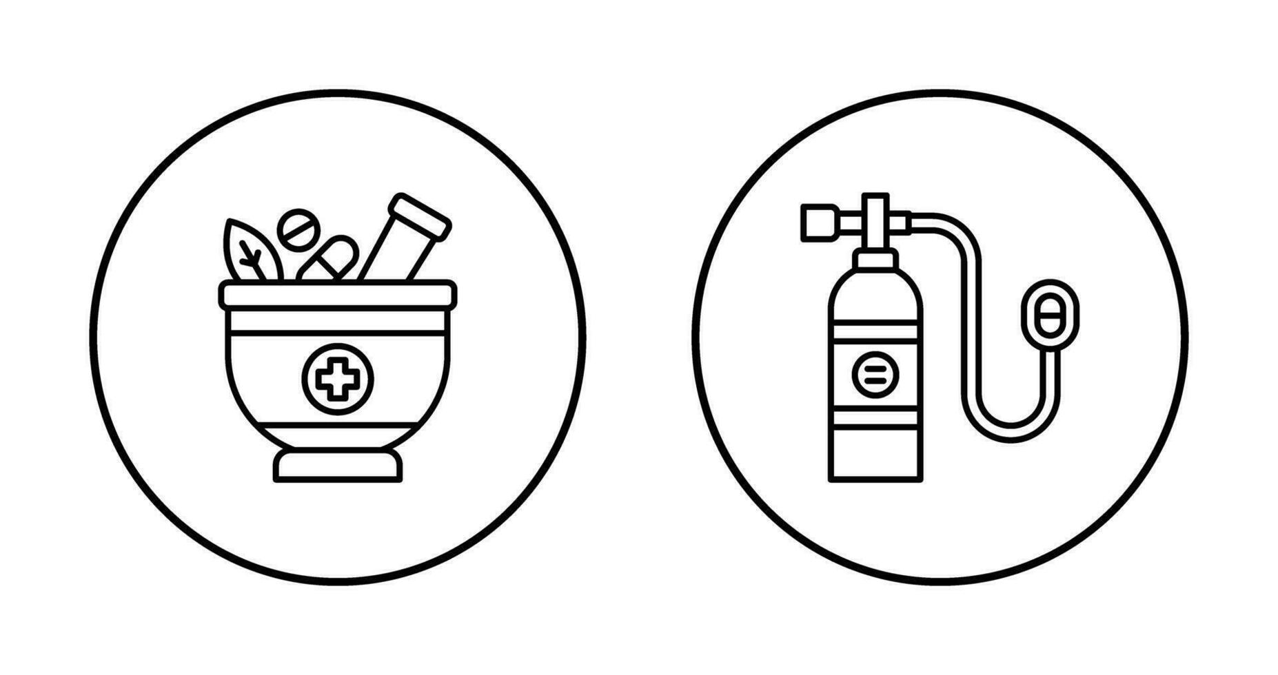 Herb and Oxygen Tank Icon vector