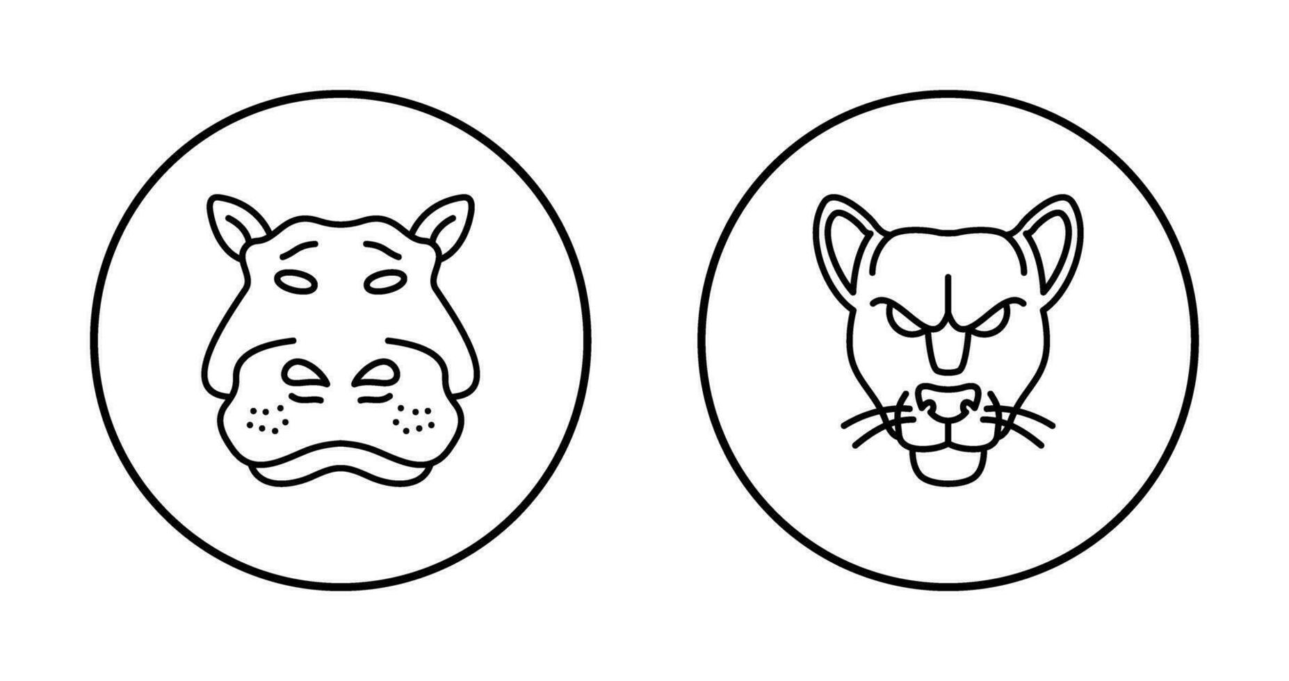 Panther an d Hippo Icon vector