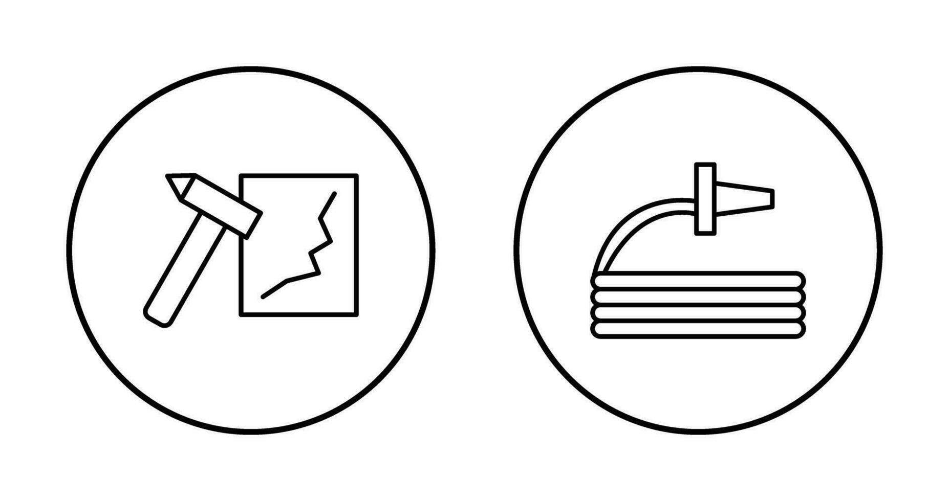break glass and hose  Icon vector