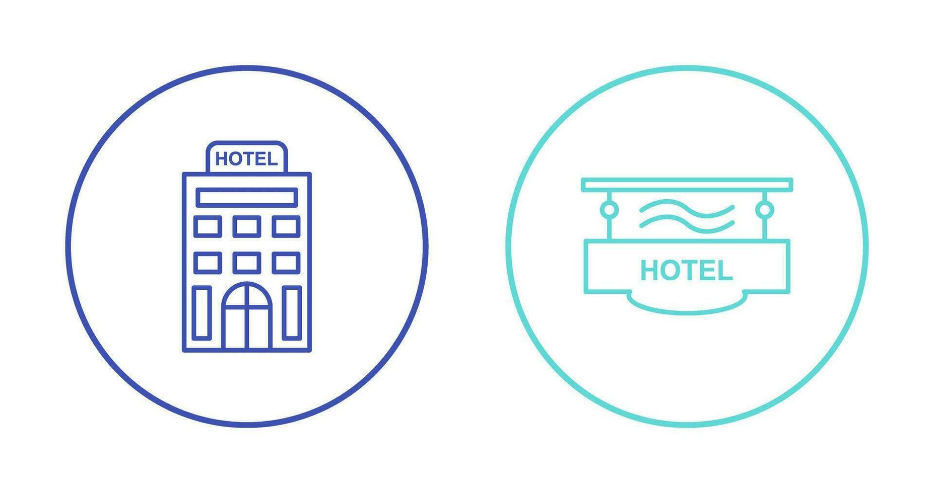 hotel y hotel firmar icono vector