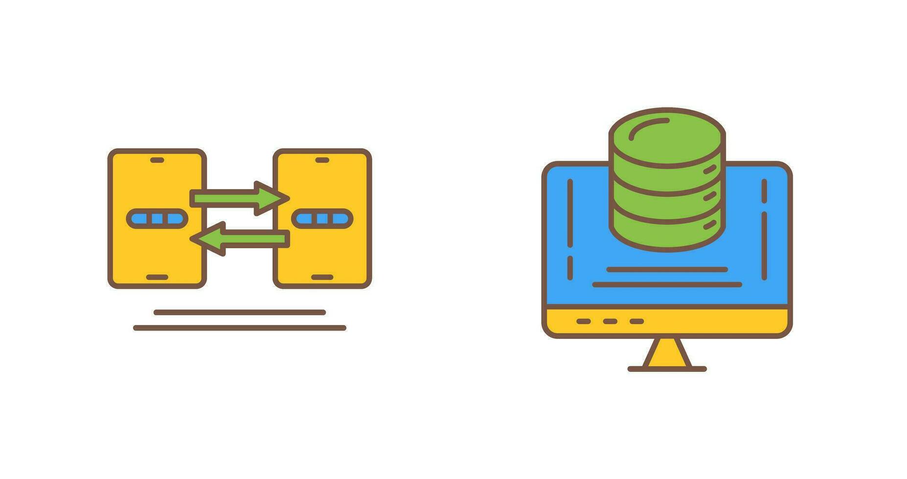 Data Synchronization and Data Storage Icon vector