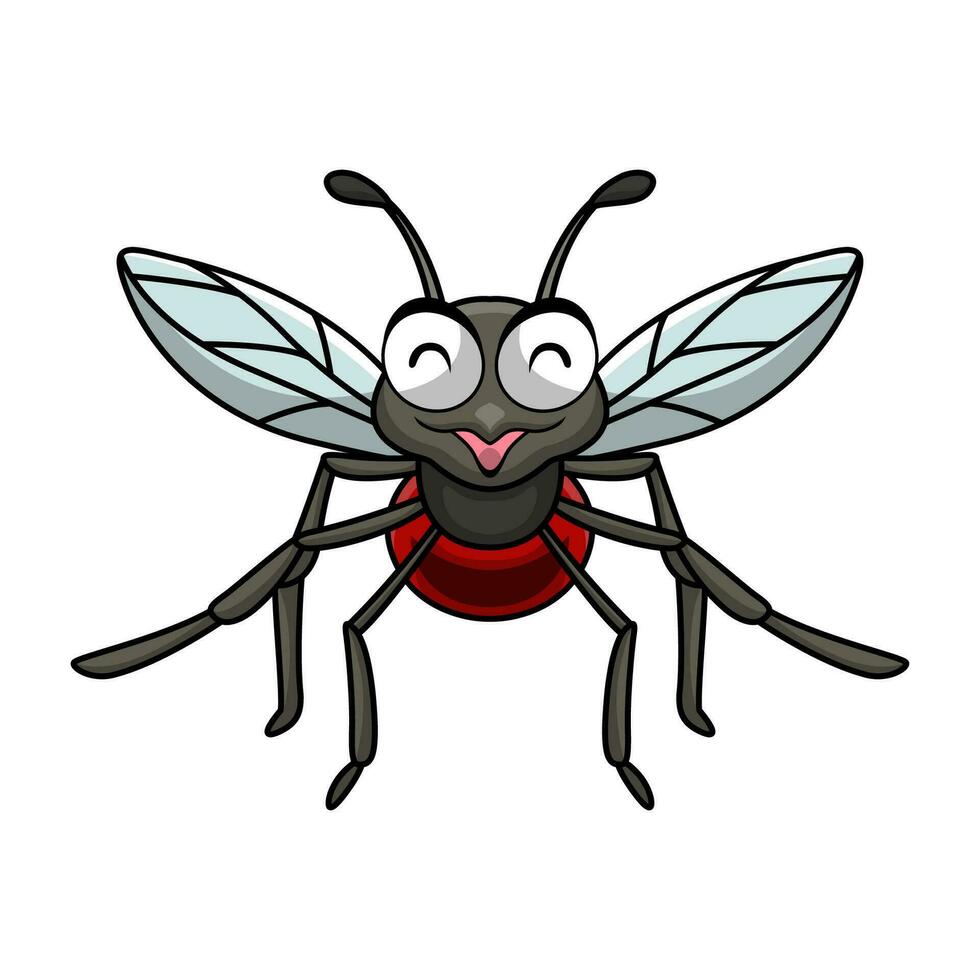 linda mosquito dibujos animados en blanco antecedentes vector