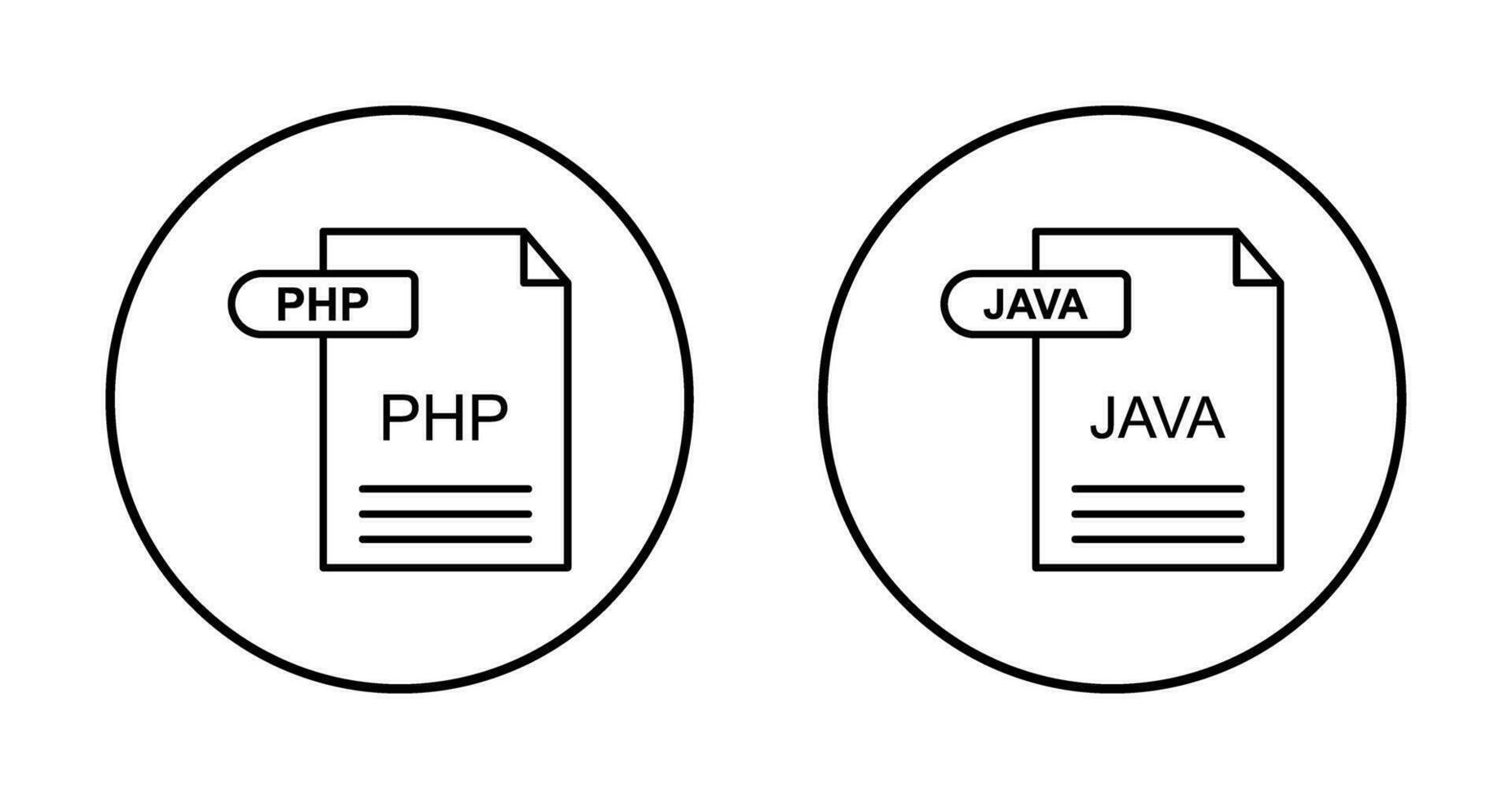 php y Java icono vector