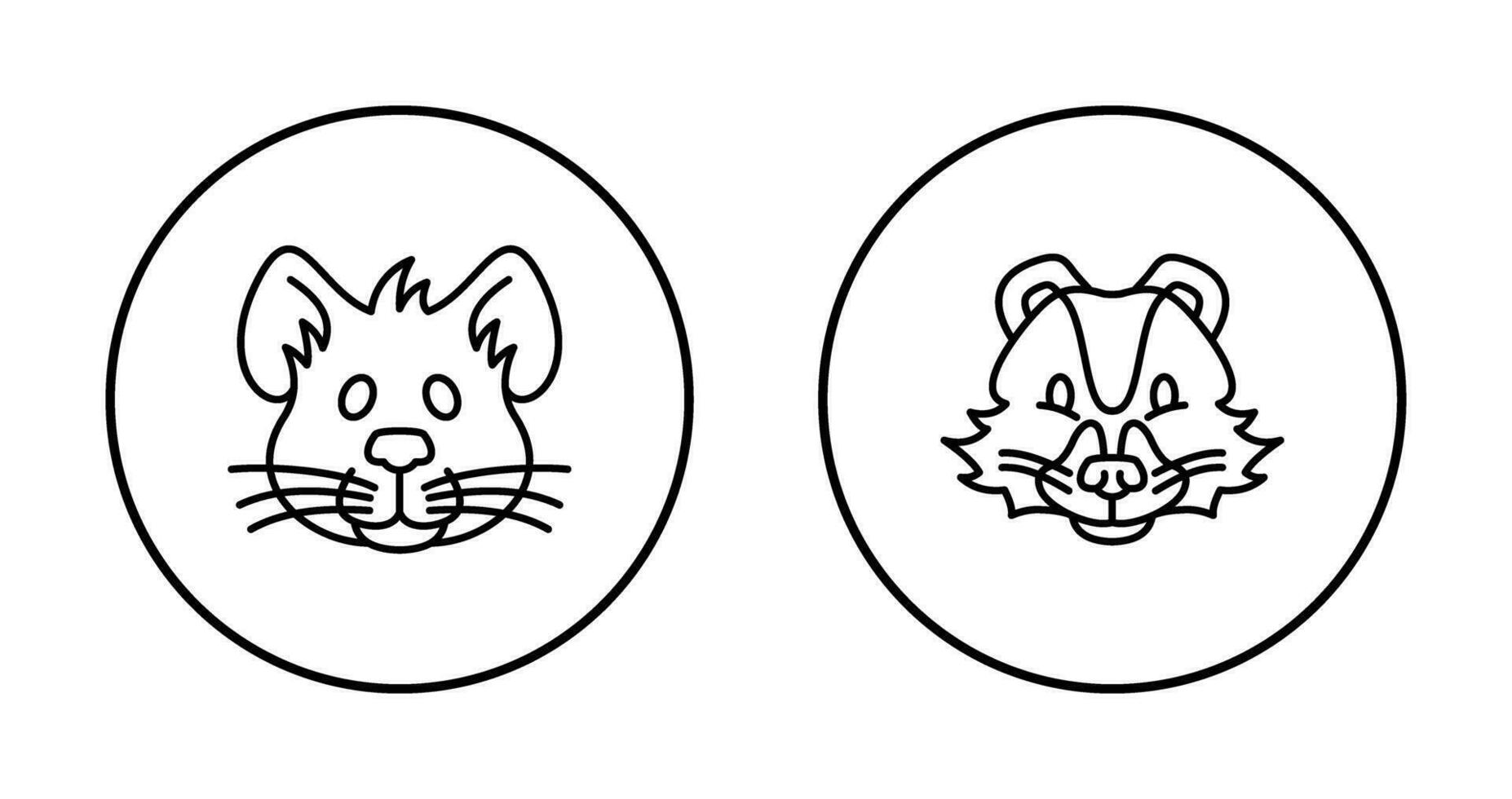 Mouse and Skunk Icon vector