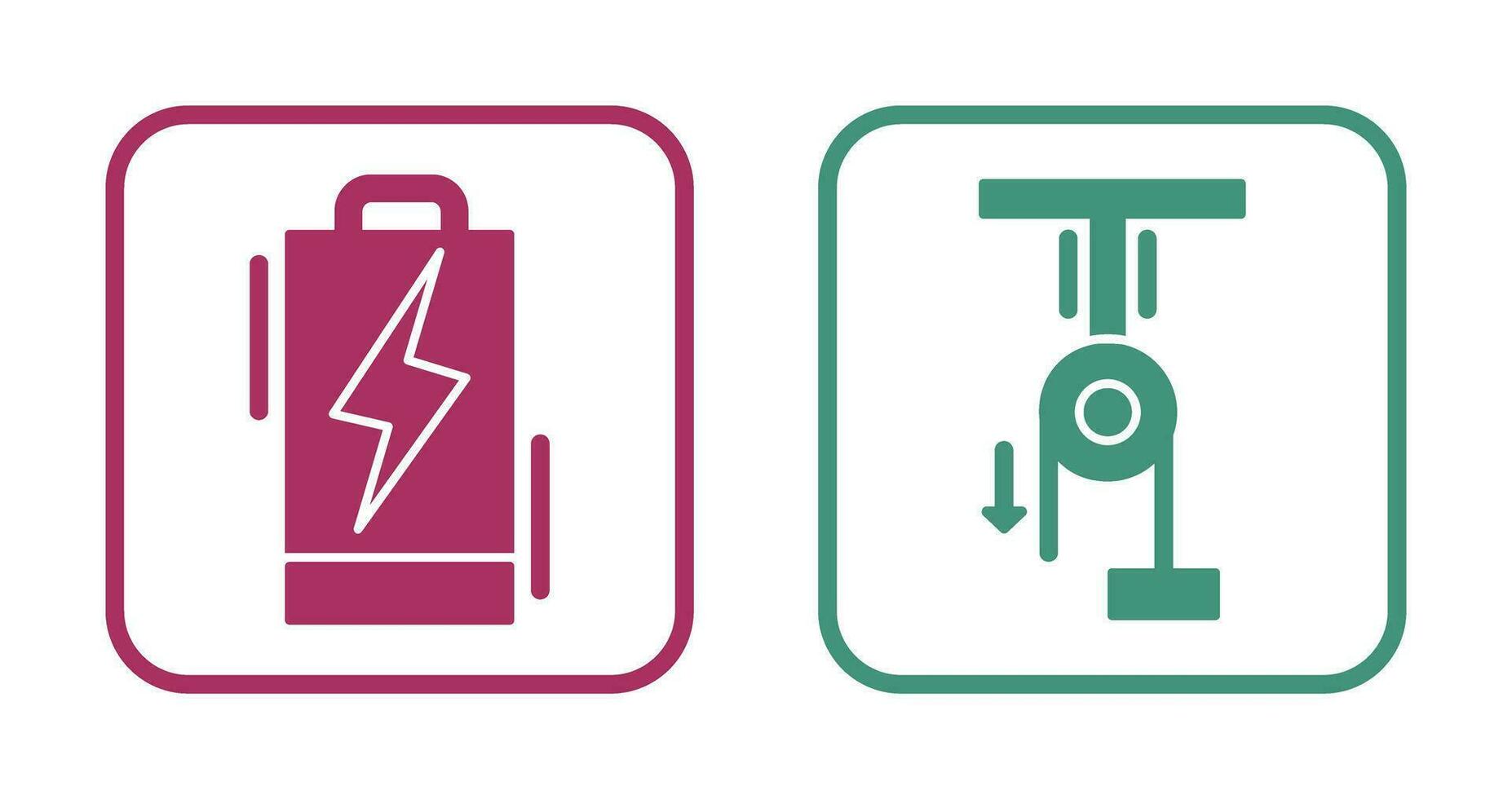 Battery and Pully Icon vector