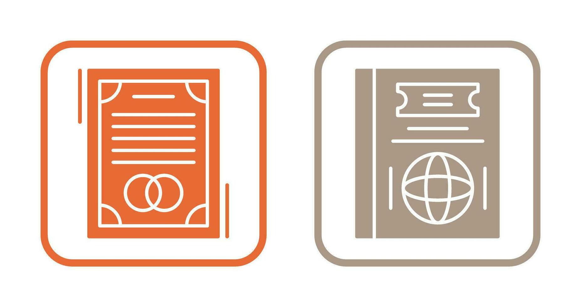 Wedding and Passport Icon vector