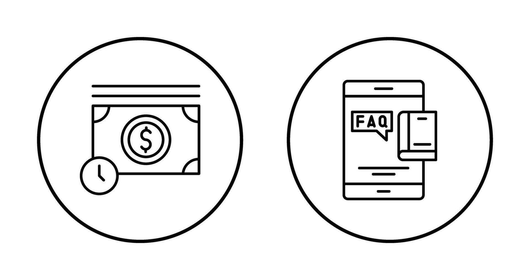 Time is Mony and Faq Icon vector