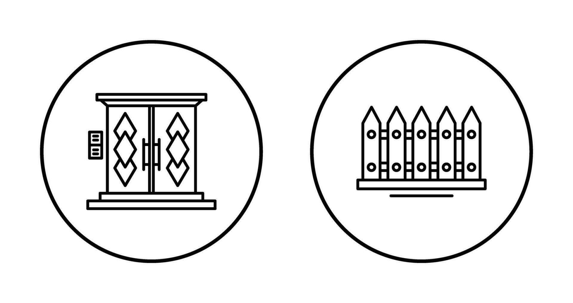 Door and Fence Icon vector