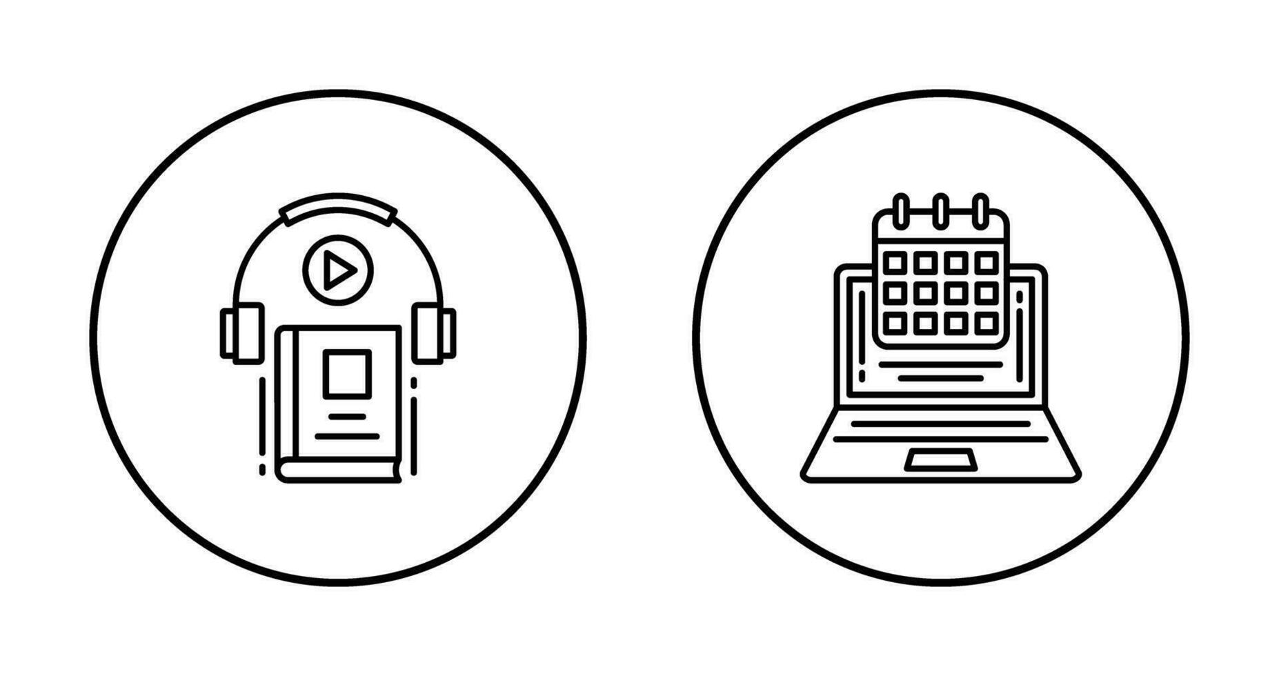 Timetable and Audio Book Icon vector