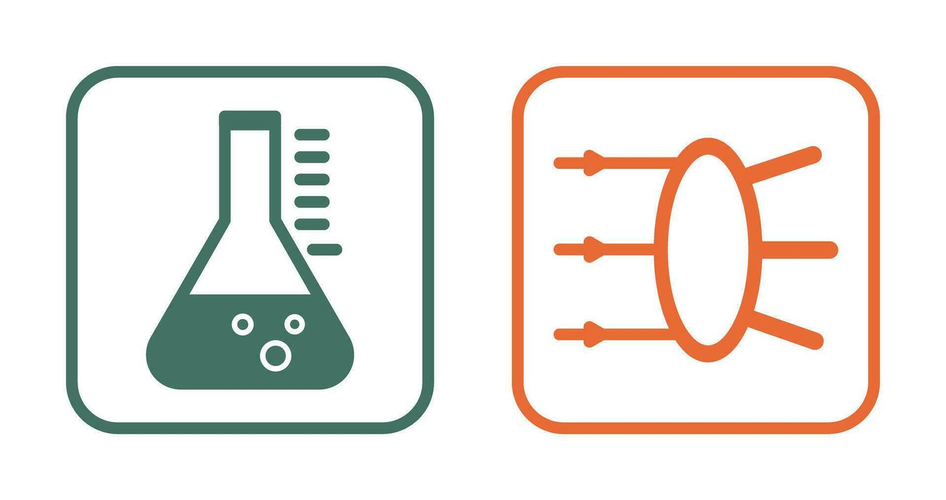 Refraction and beaker Icon vector