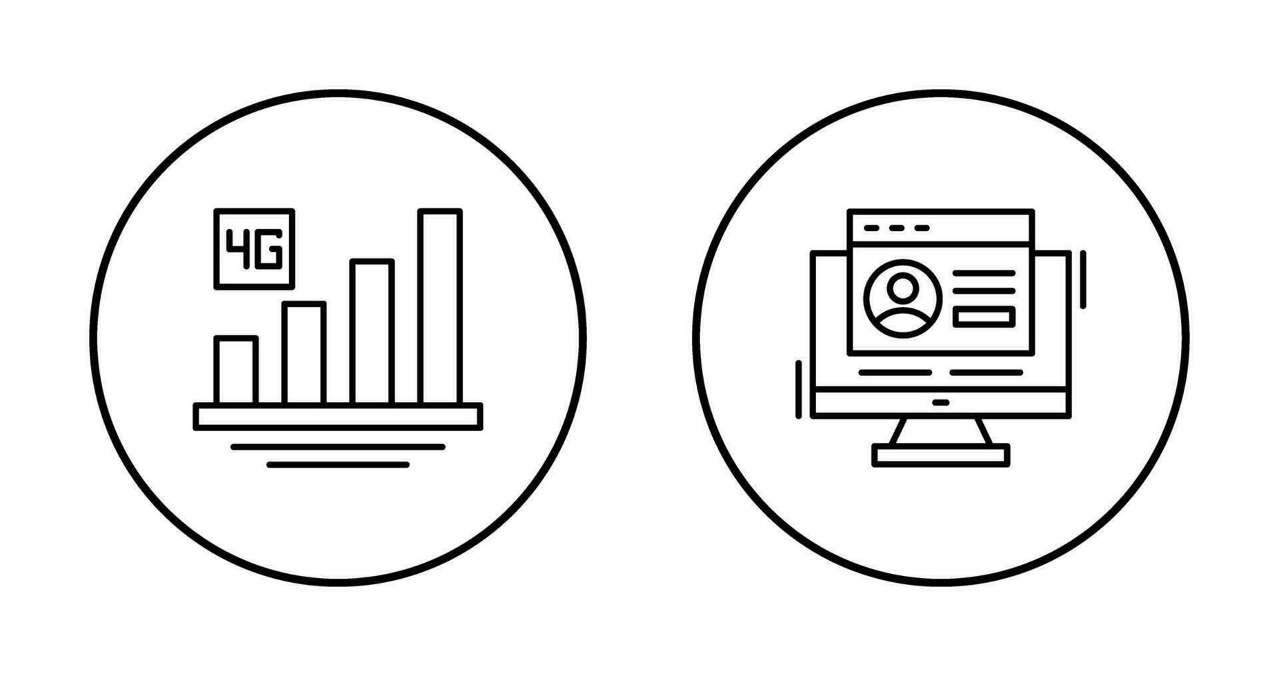4 G and Login Icon vector