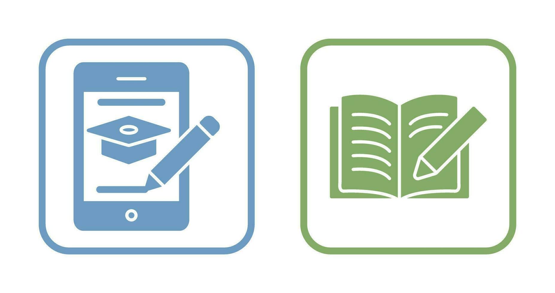 Online Course and Write Icon vector