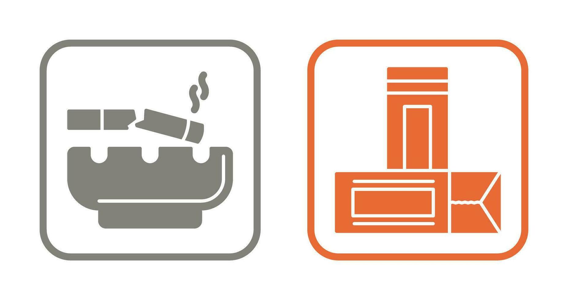 Broken Cigarette and Chewing Gum Icon vector