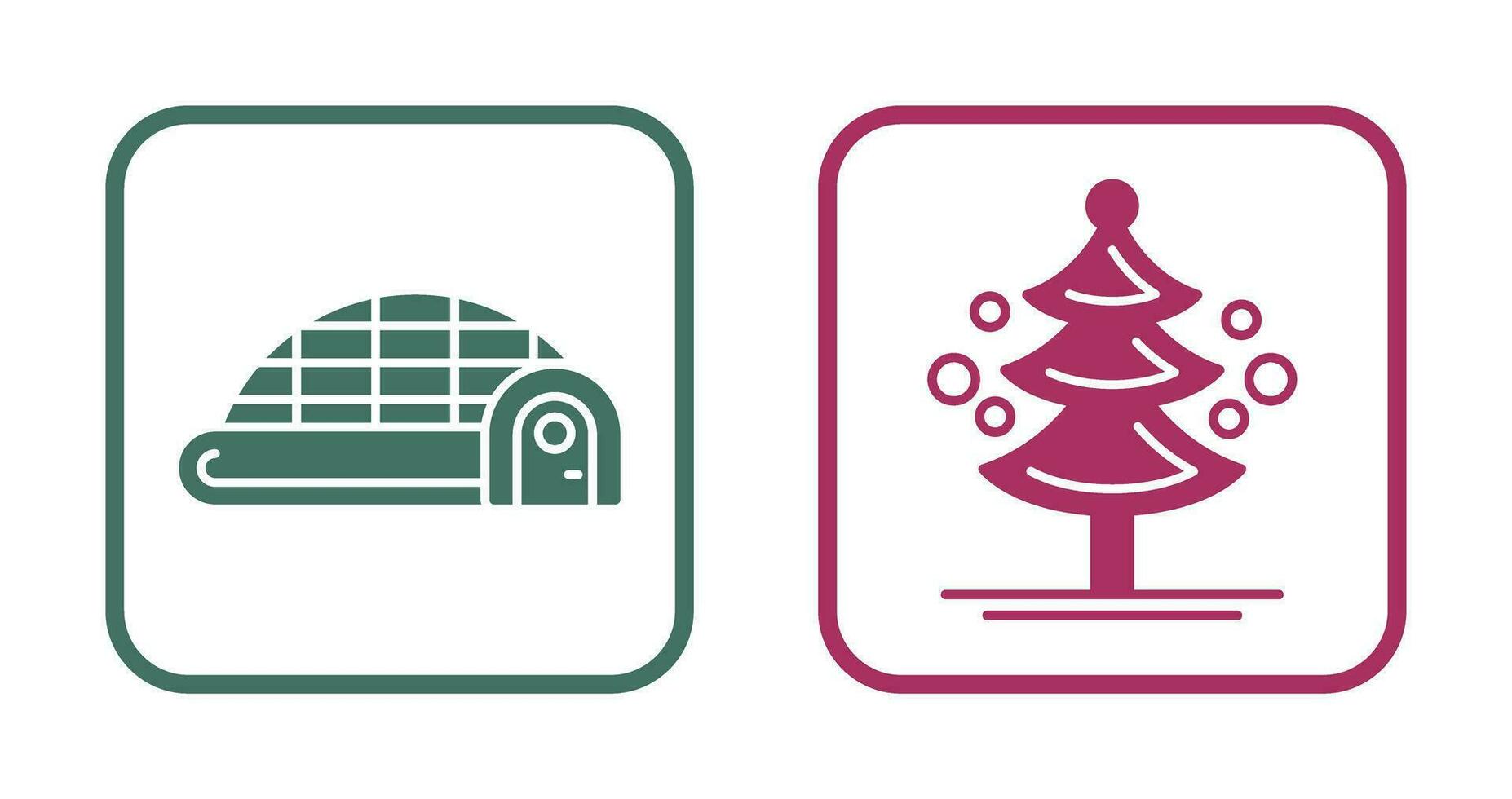 Igloo and Pine Tree Icon vector