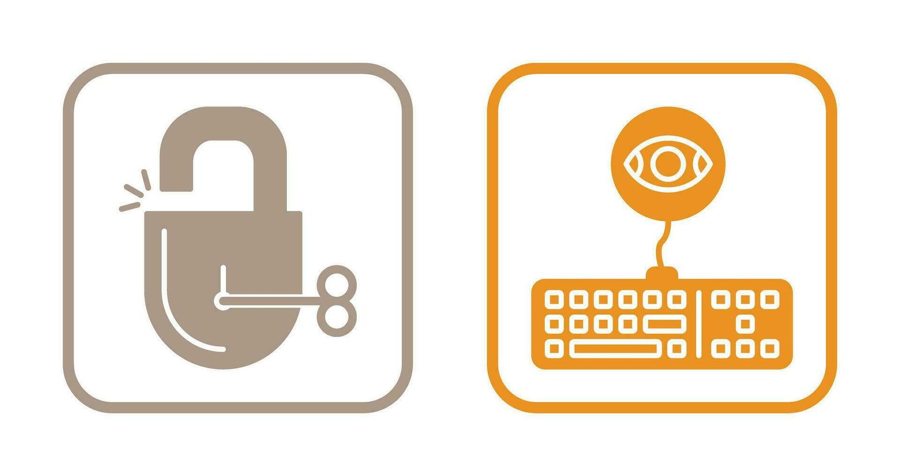 Unlock and Keylogger Icon vector