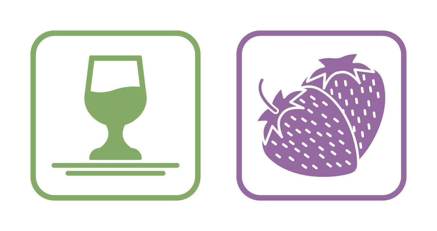 Wine and Strawberry Icon vector