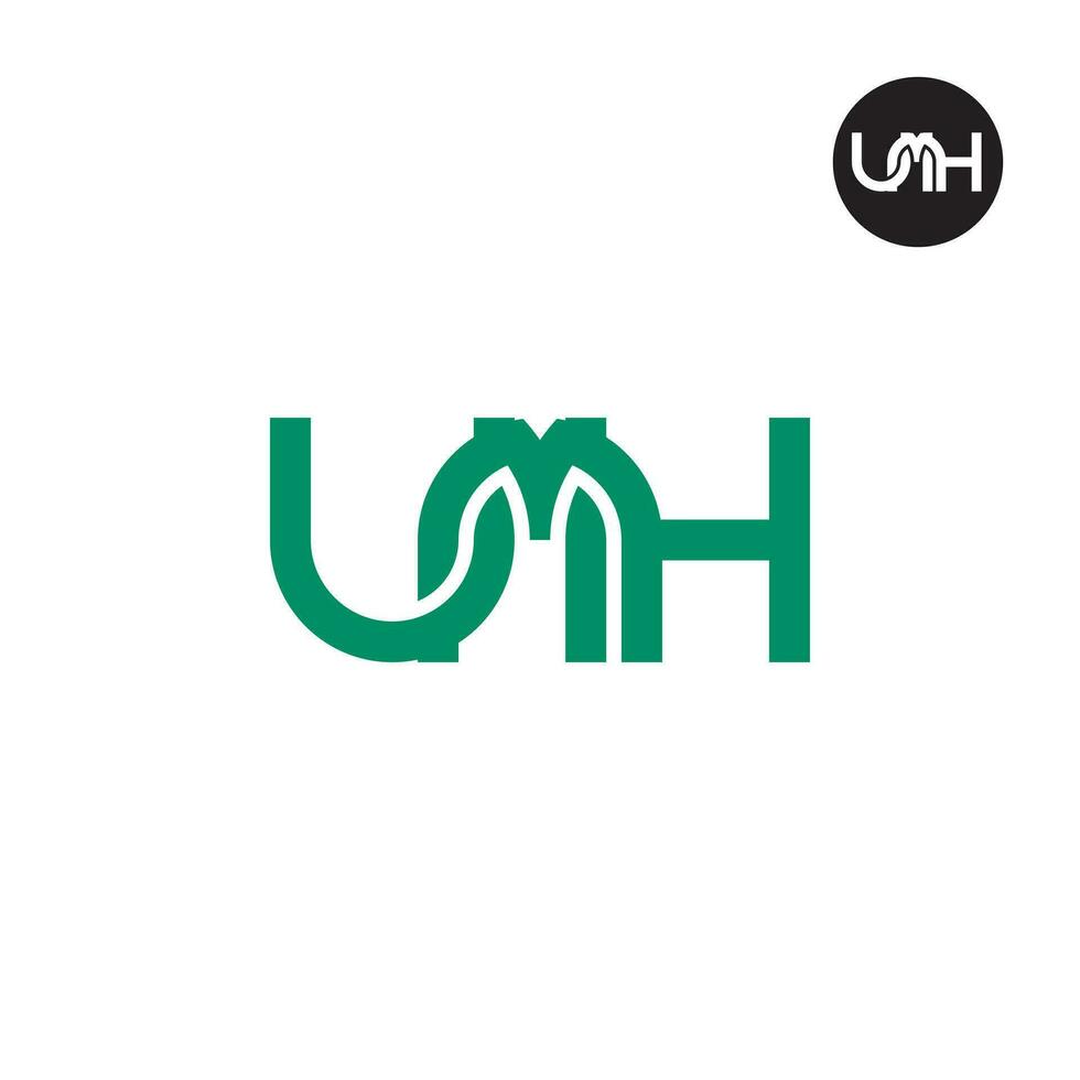 Letter UMH Monogram Logo Design vector