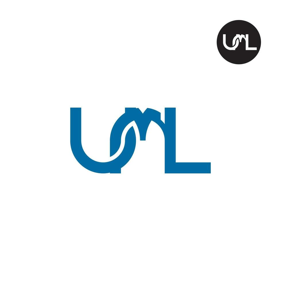 letra uml monograma logo diseño vector