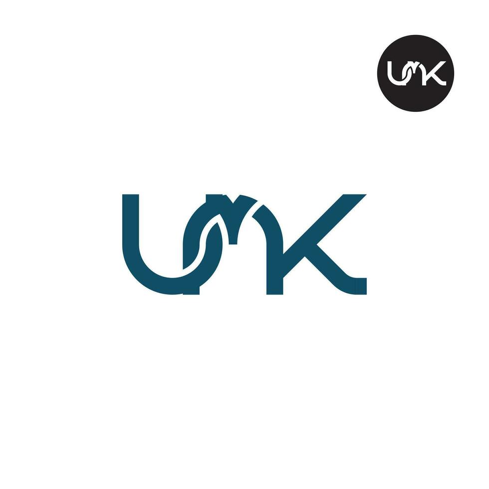 Letter UMK Monogram Logo Design vector
