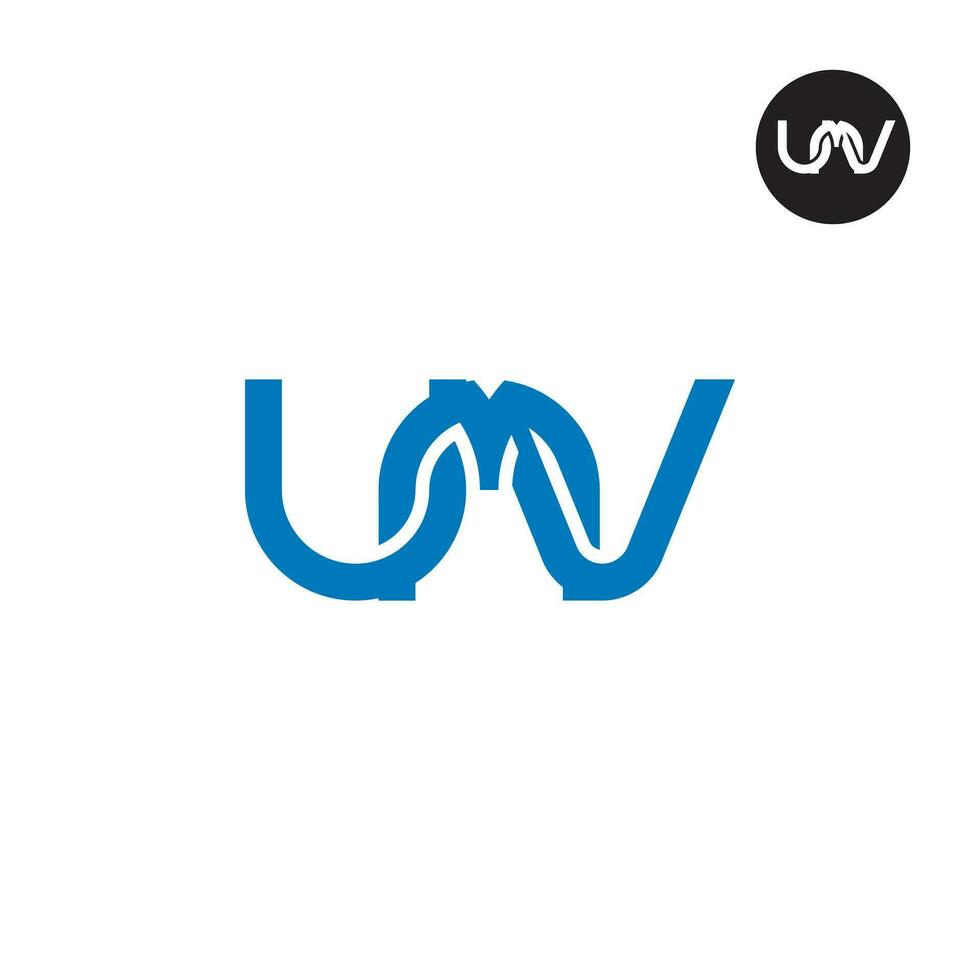 letra UMV monograma logo diseño vector